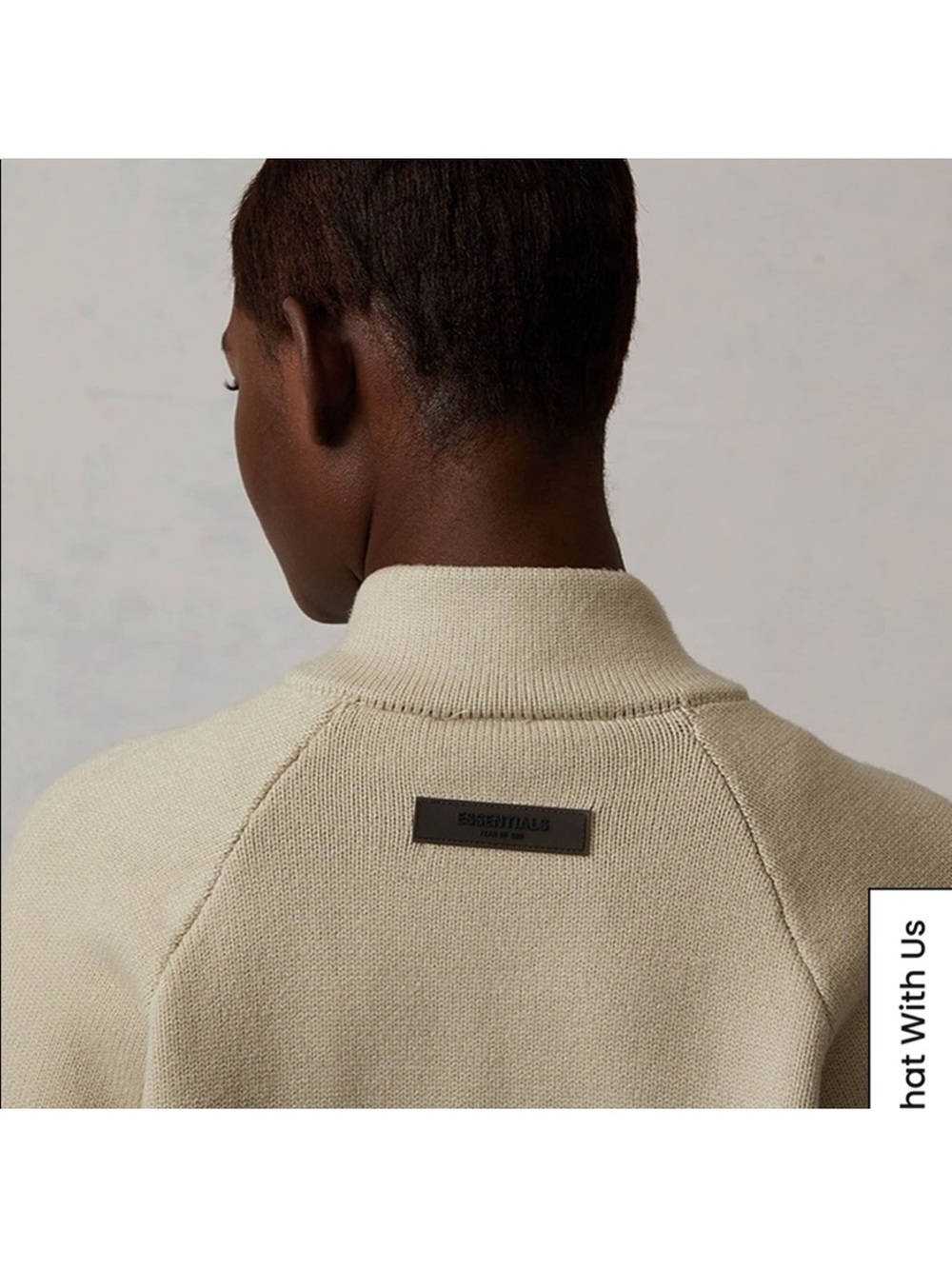 Fear of God Essentials Women’s Zip Up Knit Jacket Wheat Oversized M NWOT - Picture 2 of 12